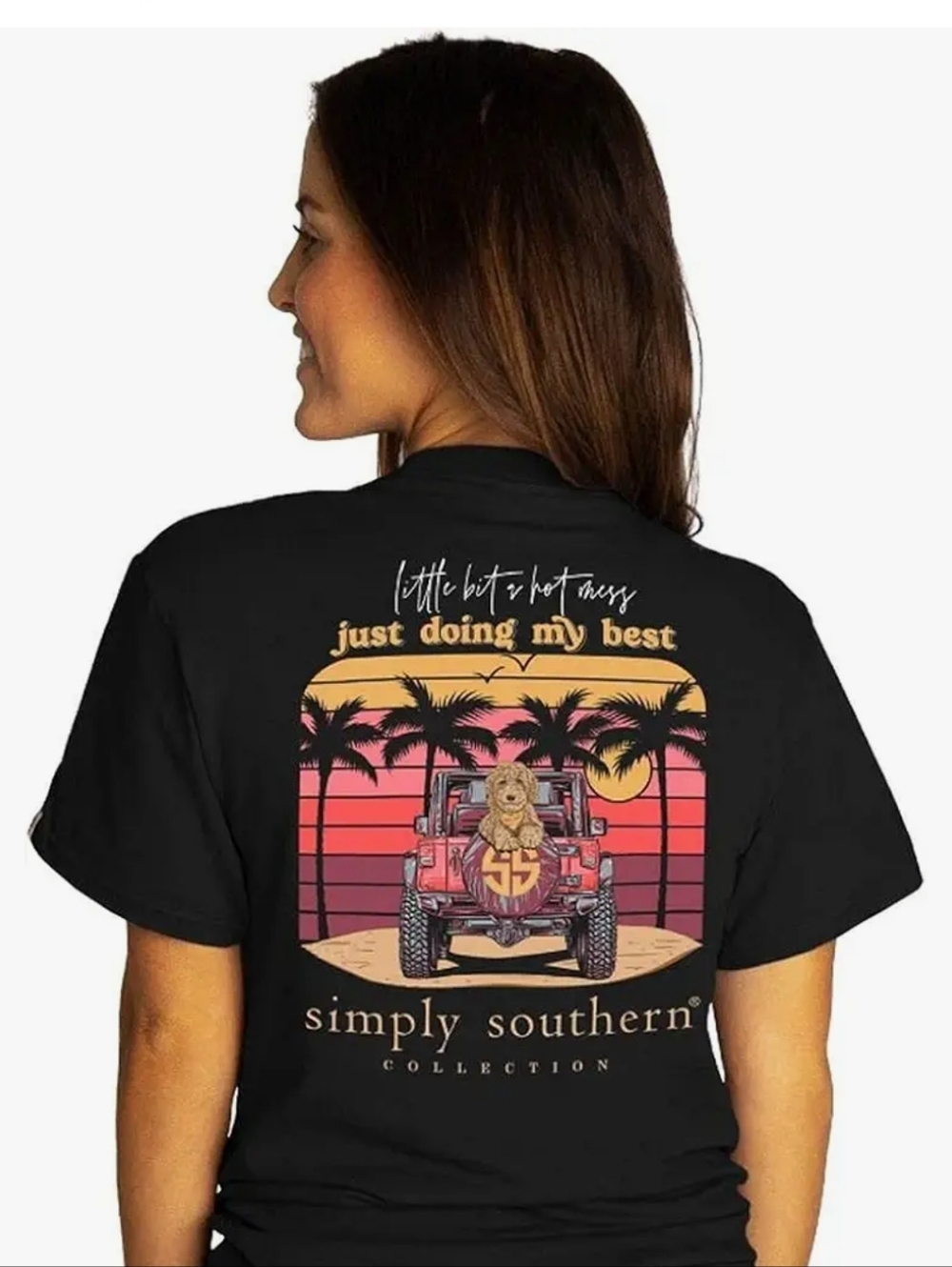 Simply Southern Womens Little Bit Hot Mess Just Doing My Best 4x4 T Shirt 2XL